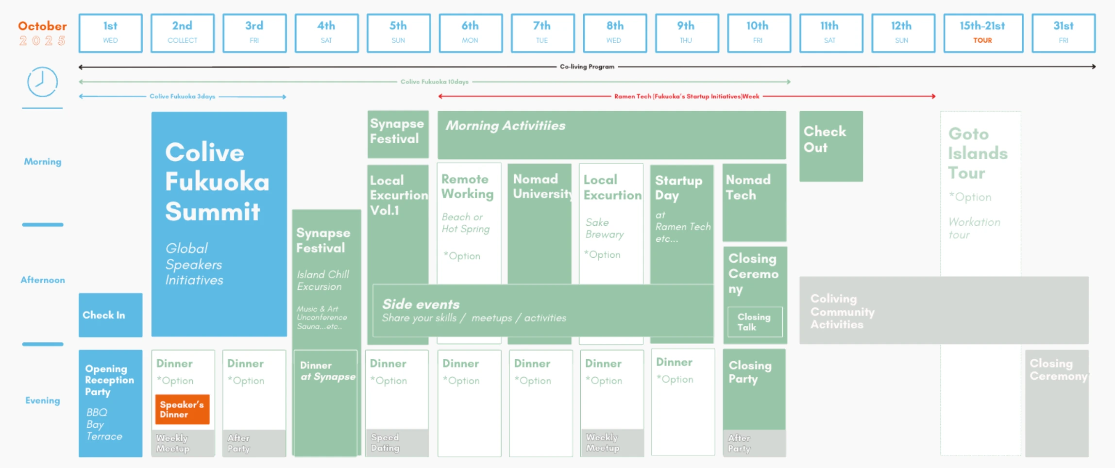 Colive Fukuoka schedule overview