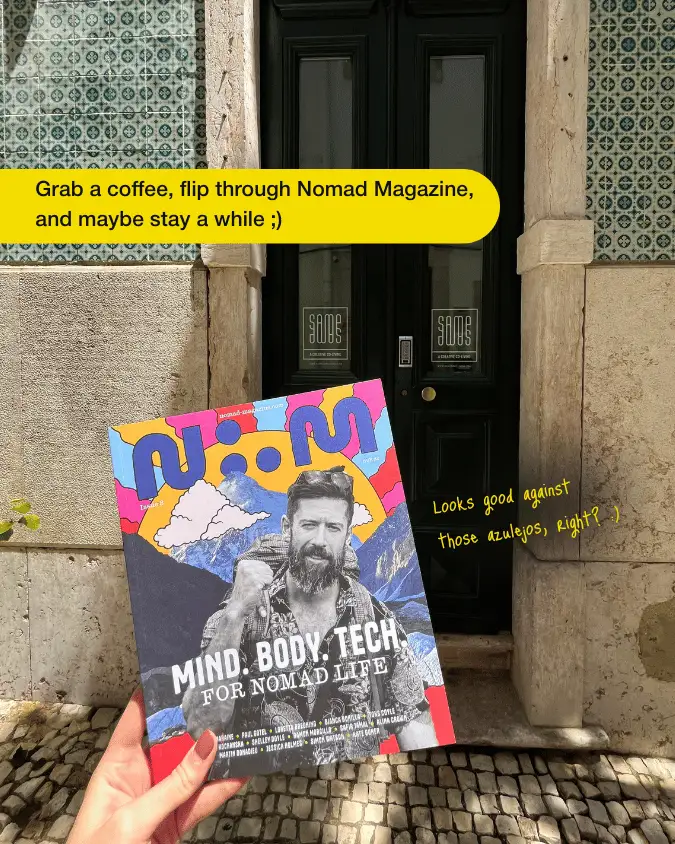 Nomad Magazine in front of samesame entrance