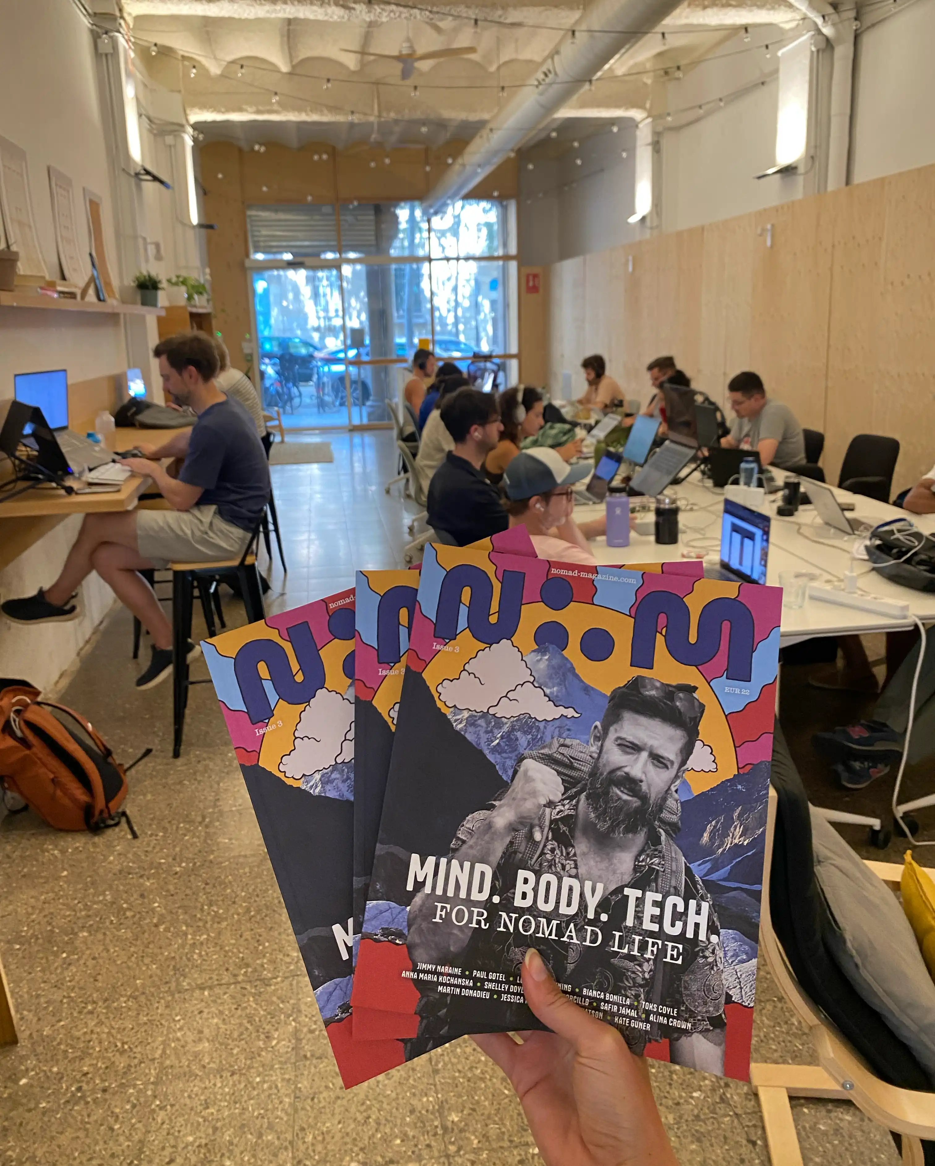 Nomad Magazine distribution in Barcelona coworking space