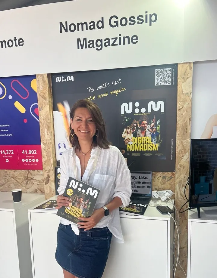 Nomad Magazine booth and stand at Running Remote conference in Lisbon Portugal