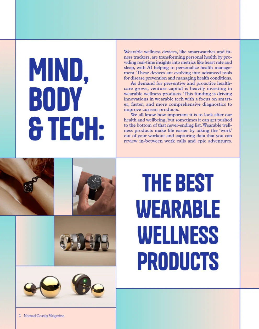 Jessica Holmes - senior editor on digital health and wearable wellness products for nomads