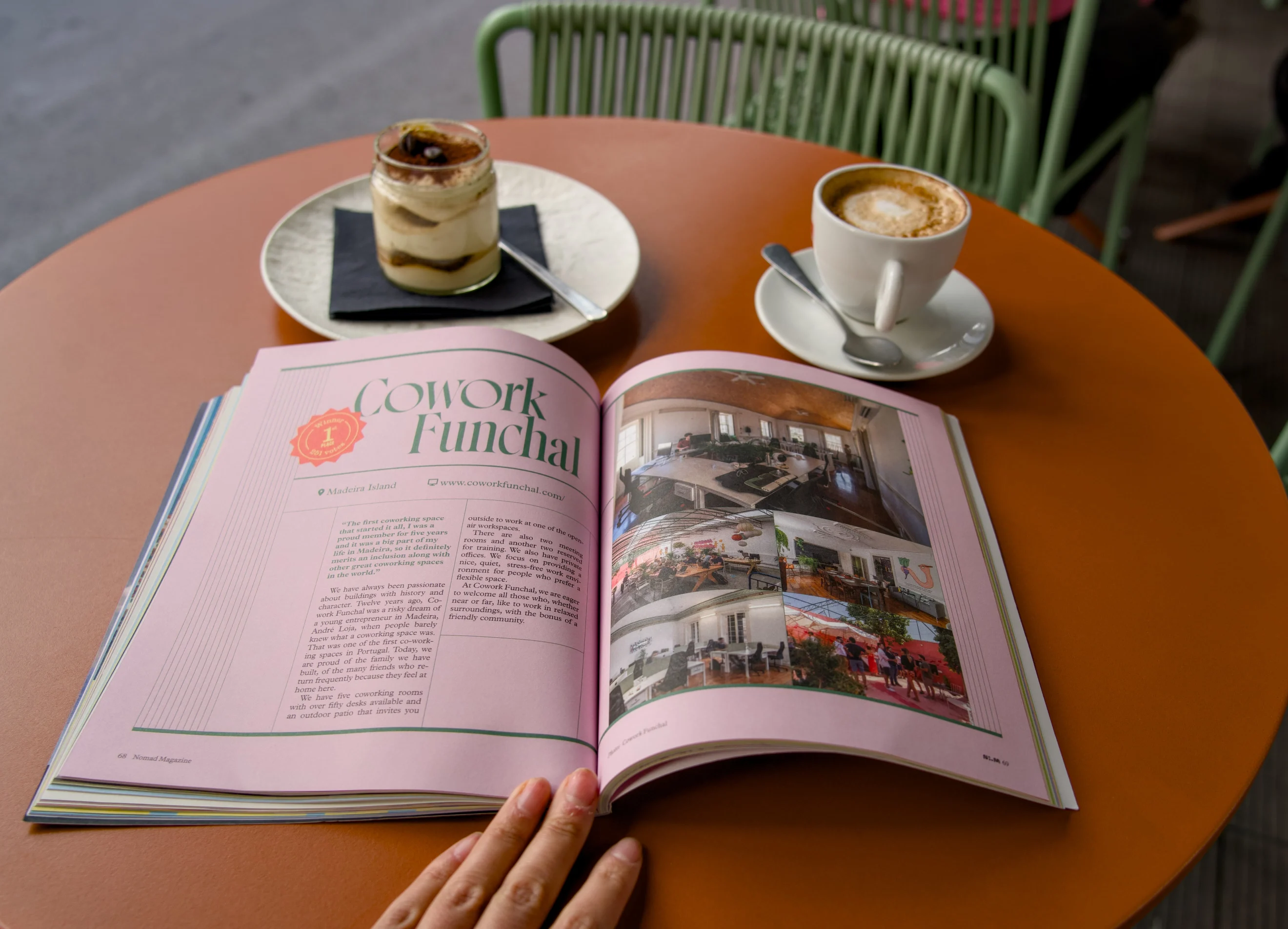 Cowork Funchal — coworking contest winner spread in Nomad Magazine Edition Four